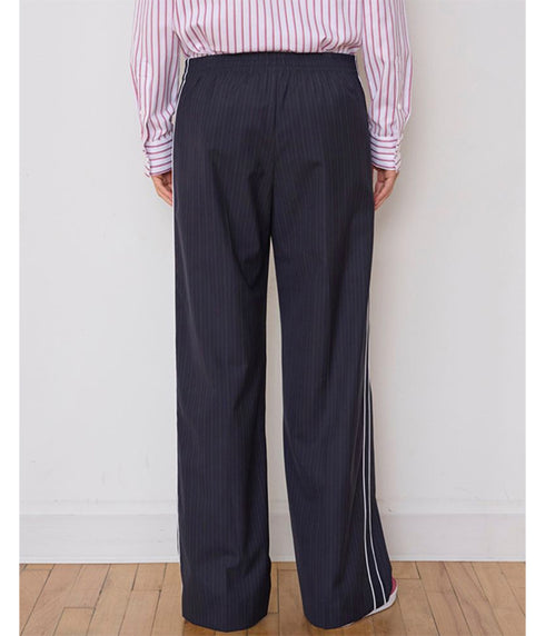 The Chaplin Trouser - Midnight with White Stripe